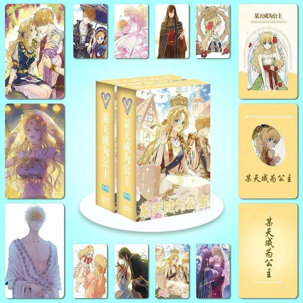 55 Pcs/Set Korean Manhwa Be a Princess Someday Laser Card Sia and Claude Charact